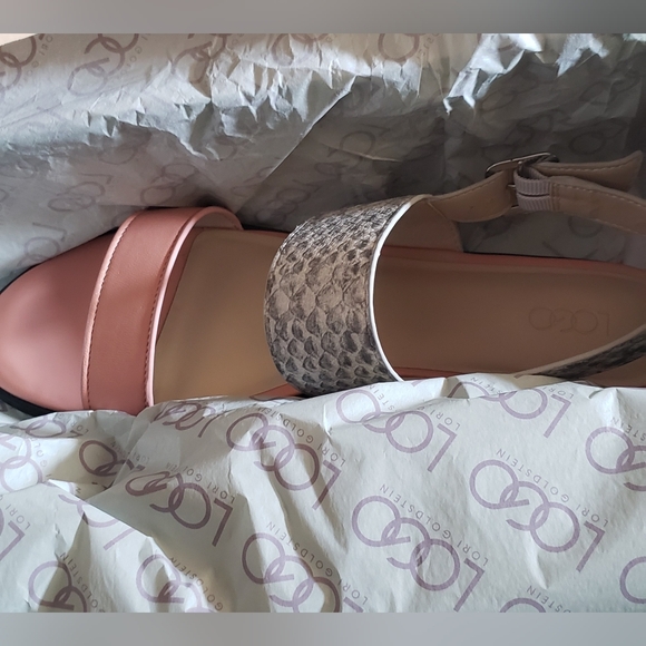 LOGO Lori Goldstein “Taylor” Slingback Sandal Pink/Snakeskin NIB - Picture 4 of 4
